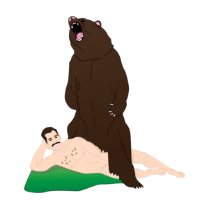 Man With Bear Sticker