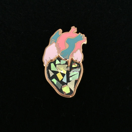 Transparent Heart Pin - Love Is A Mirror