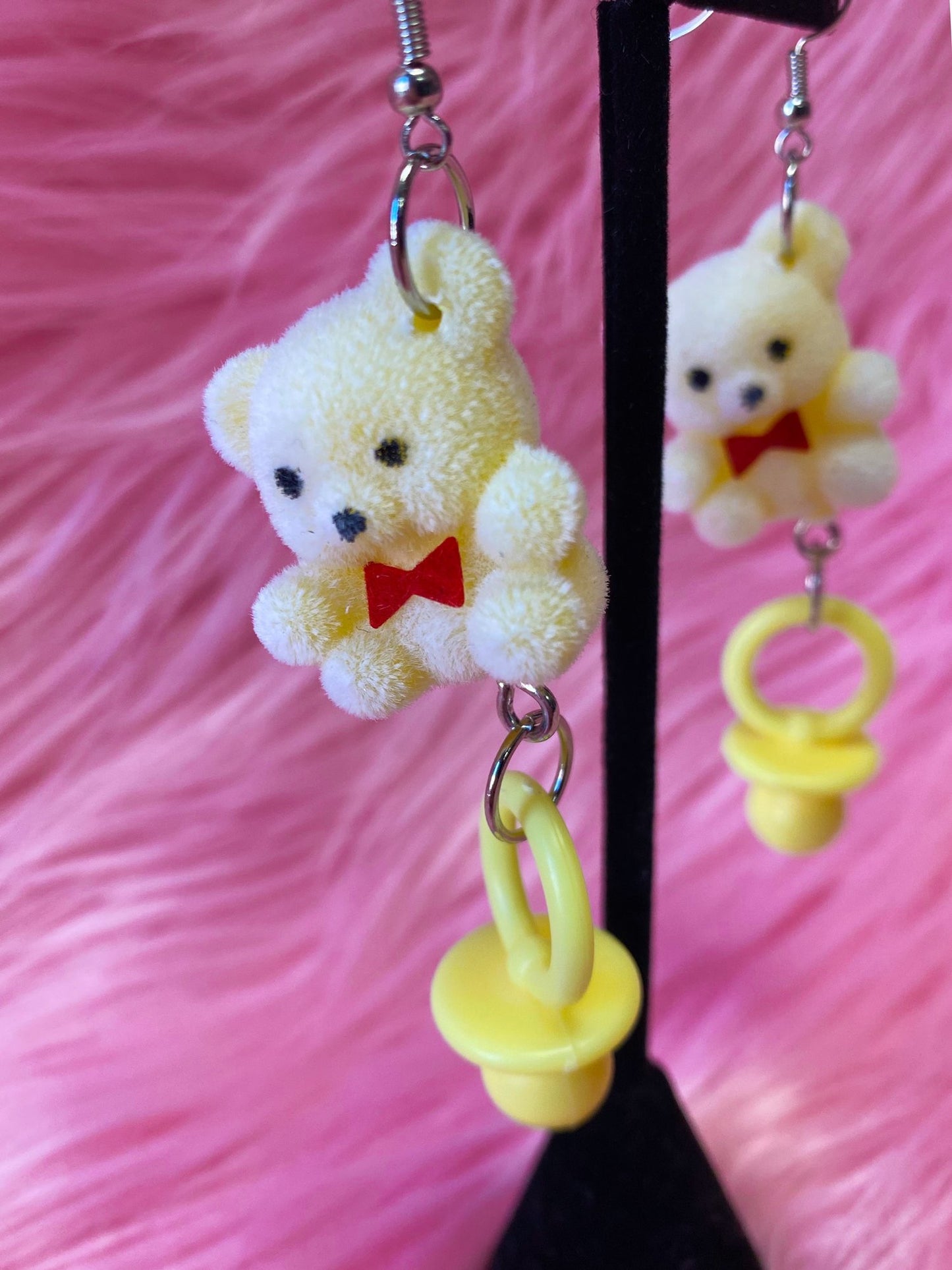 Teddy Bear Pacifier Earrings