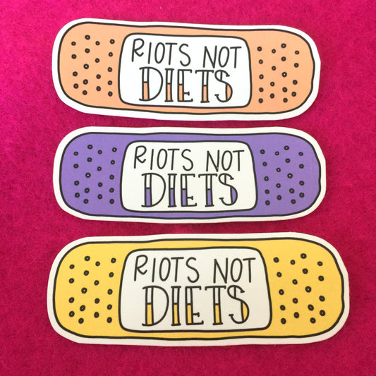 Riots Not Diets Bandaid Sticker